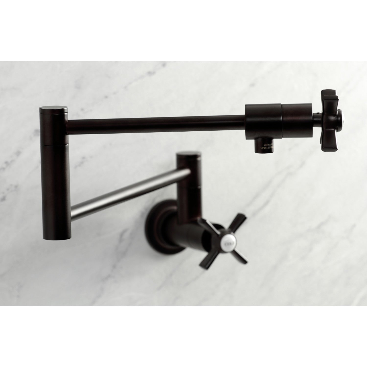 Kingston Tulare KS4105ZX - Millennium Two-Handle 1-Hole Wall Mount Pot Filler Faucet, Oil Rubbed Bronze — thumbnail 3